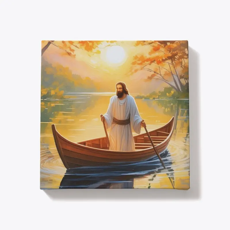 Jesus on Boat Canvas