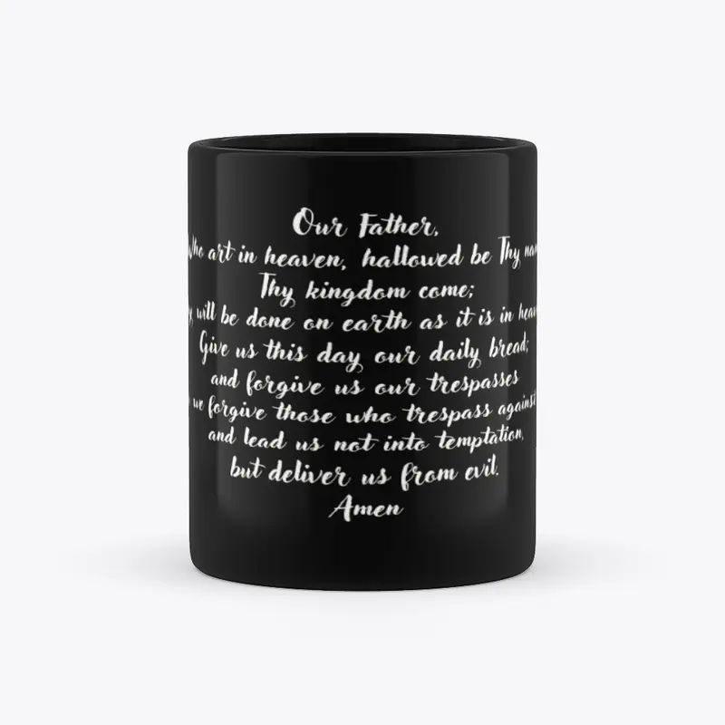 Our Father Black Mug